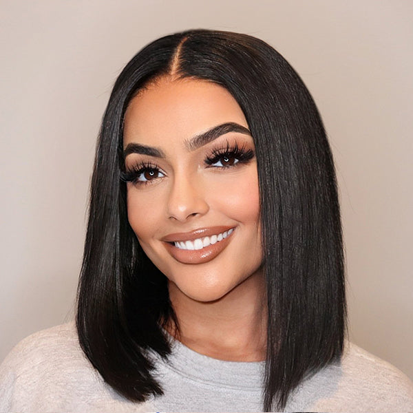 Smooth Blunt Cut 13x4 Frontal Lace Bob Wig 100% Human Hair | Silky Straight - US Only