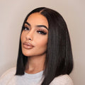 Smooth Blunt Cut 13x4 Frontal Lace Bob Wig 100% Human Hair | Silky Straight - US Only