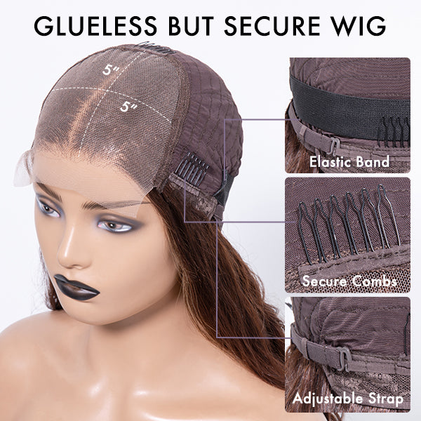 Fianl Restcok | Blonde Brown Highlight Water Loose Wave 5x5 Closure Lace C Part Long Wig - US Only