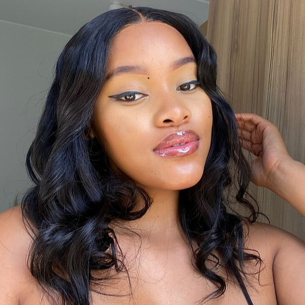 Natural Black Loose Wave Minimalist HD Lace Mid Part Glueless Long Wig 100% Human Hair - US Only