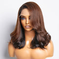 Brown with Black Peekaboo Loose Body Wave Glueless 5x5 Closure Lace Wig