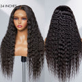 Boho-Chic | Flowy Bohemian 5x5 Closure Lace Glueless Mid Part Long Curly Wig 100% Human Hair - US Only