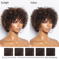 Ready to Go Blonde Highlights Afro Curls Light Weight Glueless Short Wig - US Only