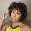 Ready to Go Blonde Highlights Afro Curls Light Weight Glueless Short Wig - US Only