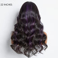 Purple Highlights Mid Part Loose Wave Glueless 5x5 Closure HD Lace Wig