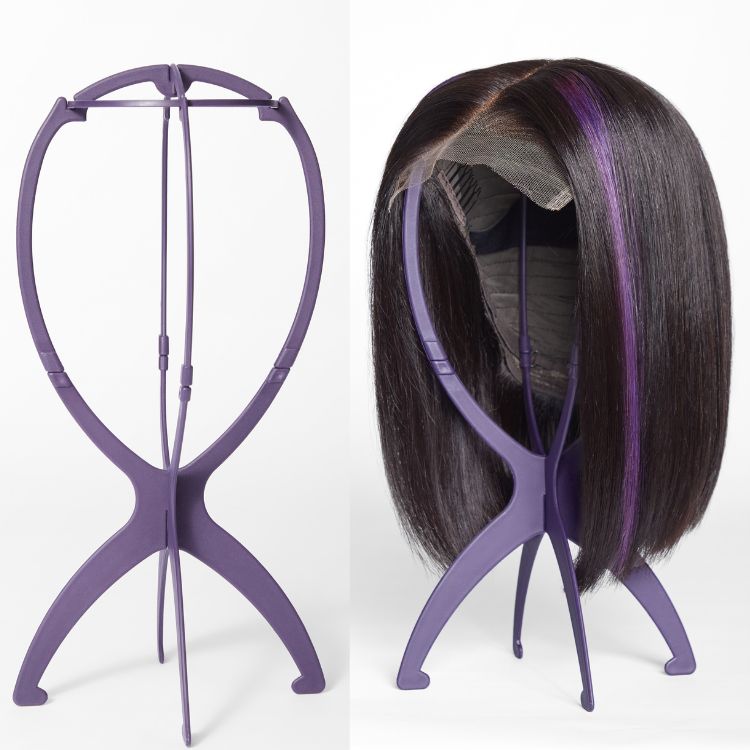 3pcs Portable Wig Stand Durable Collapsible Wig Holder for All Wig