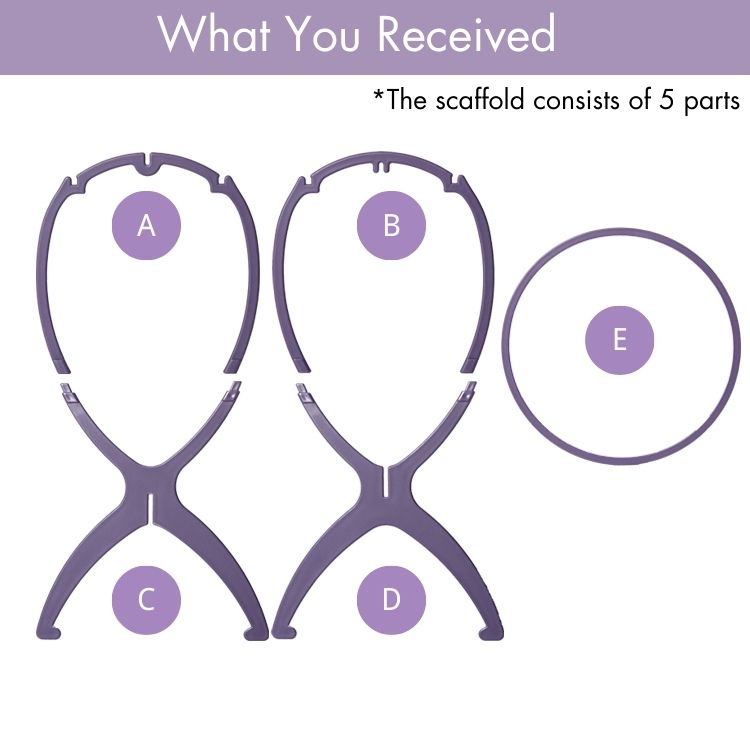 3pcs Portable Wig Stand Durable Collapsible Wig Holder for All Wig