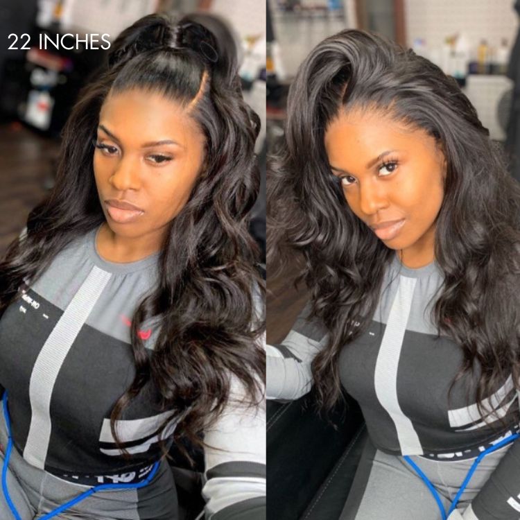 Exclusive Sale | Luvme Hair Full Lace Classy Natural Black Body Wave / Straight Free Parting Half Up Half Down Wig