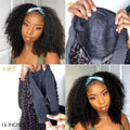 New Customers Only | Natural Black Jerry Curly No Lace Glueless Free Part Long Headband Wig 100% Human Hair (Get Free Trendy Headbands)