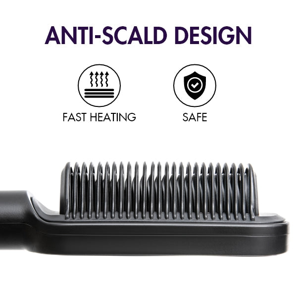 US Only | Hair Straightener Comb with US Plug, Built-in Ceramic Heating Plate, 20s Fast Heating & 5 Temp Settings & Anti-Scald for Professional Salon at Home | Add-on Item