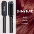 Hair Straightener Comb with US Plug, Built-in Ceramic Heating Plate, 20s Fast Heating & 5 Temp Settings & Anti-Scald for Professional Salon at Home