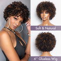 Ready to Go Blonde Highlights Afro Curls Light Weight Glueless Short Wig - US Only