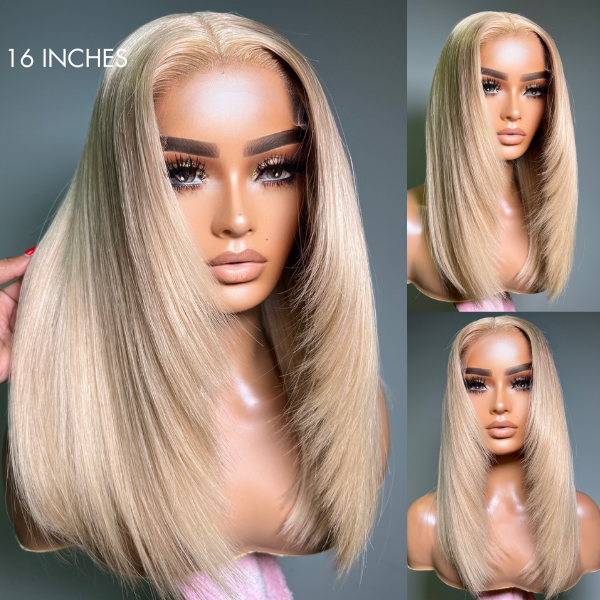 Blonde 613 Layered Cut Glueless 5x5 Closure HD Lace Wig 100% Virgin Human Hair