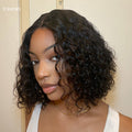 Vacation Vibes Water Wave 4x4 Closure Lace Glueless Mid Part Short Wig 100% Human Hair - US Only