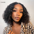 Vacation Vibes Water Wave 4x4 Closure Lace Glueless Mid Part Short Wig 100% Human Hair - US Only