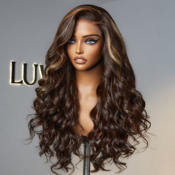 Fianl Restcok | Blonde Brown Highlight Water Loose Wave 5x5 Closure Lace C Part Long Wig - US Only
