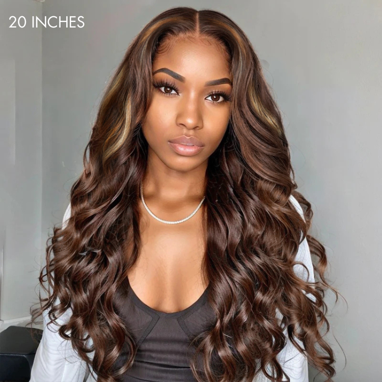 Fianl Restcok | Blonde Brown Highlight Water Loose Wave 5x5 Closure Lace C Part Long Wig - US Only