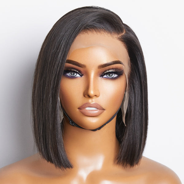 Glueless 13x4 Frontal Lace Ear to Ear Silky Straight C Part Bob Wig Pre-bleached - US Only