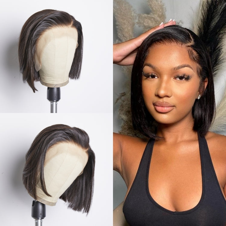 Glueless 13x4 Frontal Lace Ear to Ear Silky Straight C Part Bob Wig Pre-bleached - US Only