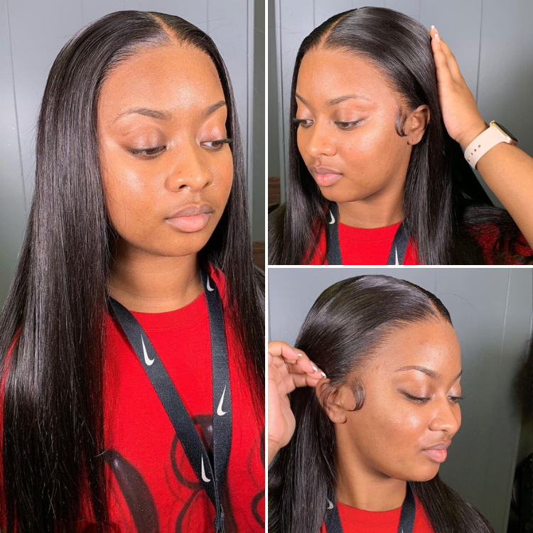 Get Free Wig | PreMax Wigs | Super Natural Hairline Silky Straight Glueless 13x4 Frontal Lace Wig Human Hair Pre-Cut Lace - US Only