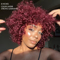 Special Deal | Beginner Friendly Dark Red Water Wave Glueless Minimalist Lace Curly Wig with Bangs