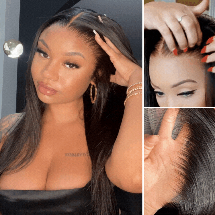 Get Free Wig | PreMax Wigs | Super Natural Hairline Silky Straight Glueless 13x4 Frontal Lace Wig Human Hair Pre-Cut Lace - US Only