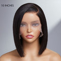 Exclusive Deal | Super Natural C Part Natural Black / Blonde Highlight Glueless Lace Bob Wig 100% Human Hair | Fits All Face Shapes