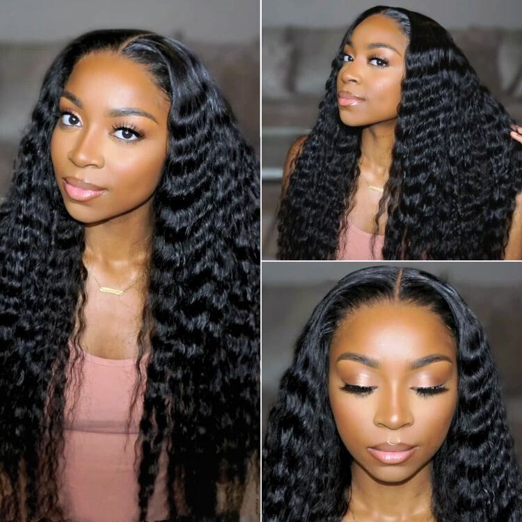 Boho-Chic | Flowy Bohemian 5x5 Closure Lace Glueless Mid Part Long Curly Wig 100% Human Hair - US Only