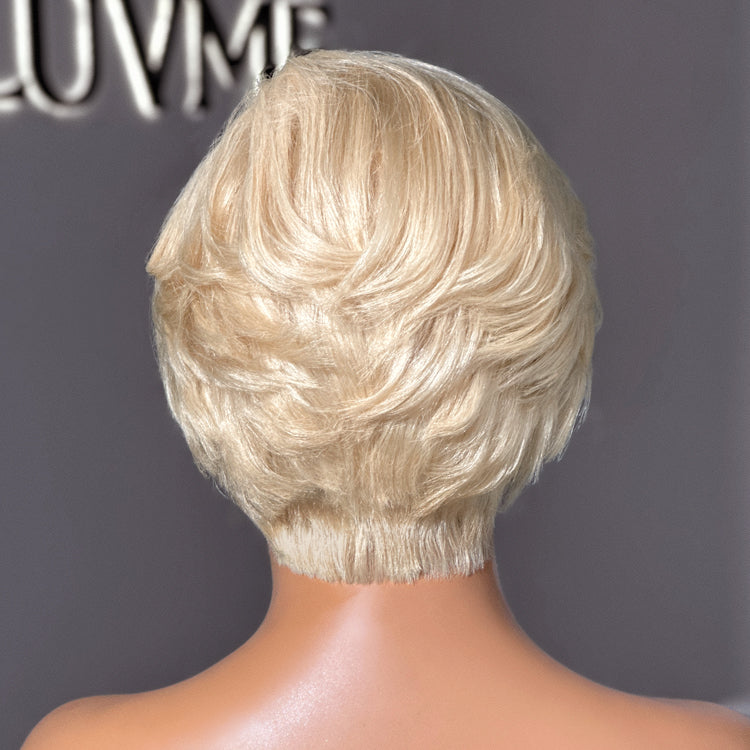 613 Blonde Pixie Cut Wig Glueless Minimalist HD Lace C Part Short Wig 100% Human Hair Pre-Cut Lace - LUVME GLUELESS™