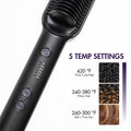 US Only | Hair Straightener Comb with US Plug, Built-in Ceramic Heating Plate, 20s Fast Heating & 5 Temp Settings & Anti-Scald for Professional Salon at Home | Add-on Item