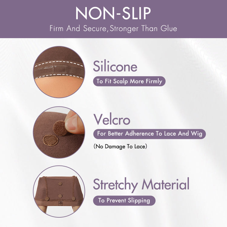 2pcs LUVME Reusable Non-Slip Wig Cap, Wig Gripper for Keeping Wigs Lace Front in Place