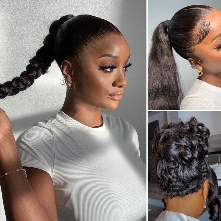 Exclusive Sale | Luvme Hair Full Lace Classy Natural Black Body Wave / Straight Free Parting Half Up Half Down Wig