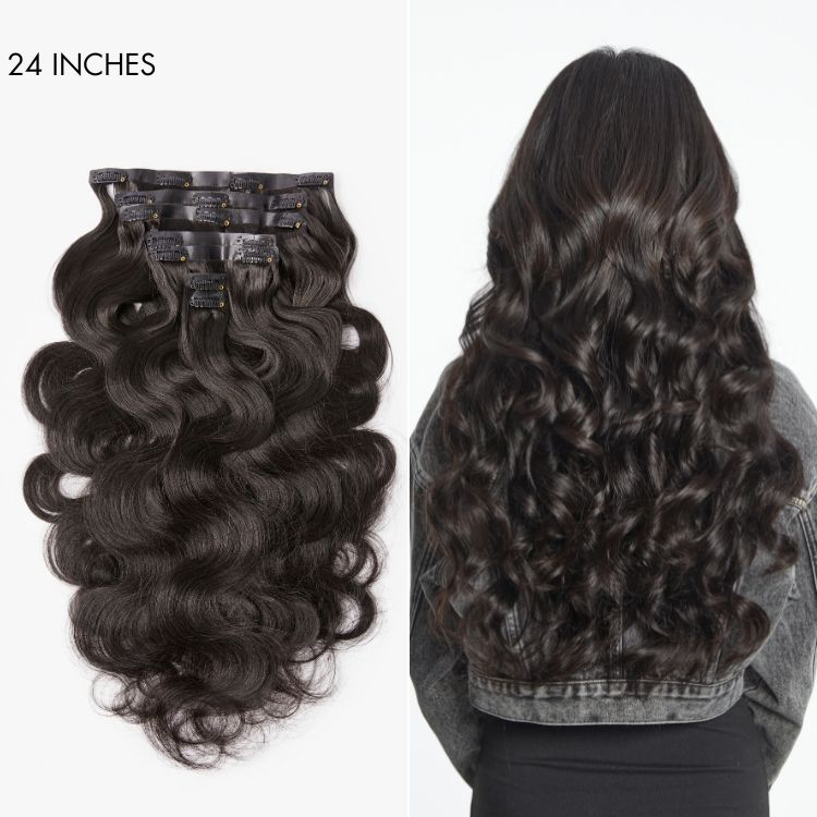 2 Packs Straight / Body Wave / Kinky Curly / Yaki Straight / Kinky Straight Clip in Hair Extensions with Free Gift