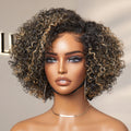 New Customers Only | Trendy Short Cut Curly Minimalist HD Lace Glueless Side Part Wig 100% Human Hair