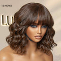 Weekly Special | Beginner Friendly Brown Loose Wave Glueless Minimalist Lace Shoulder Length Wavy Bob Wig with Bangs
