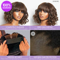Weekly Special | Beginner Friendly Brown Loose Wave Glueless Minimalist Lace Shoulder Length Wavy Bob Wig with Bangs