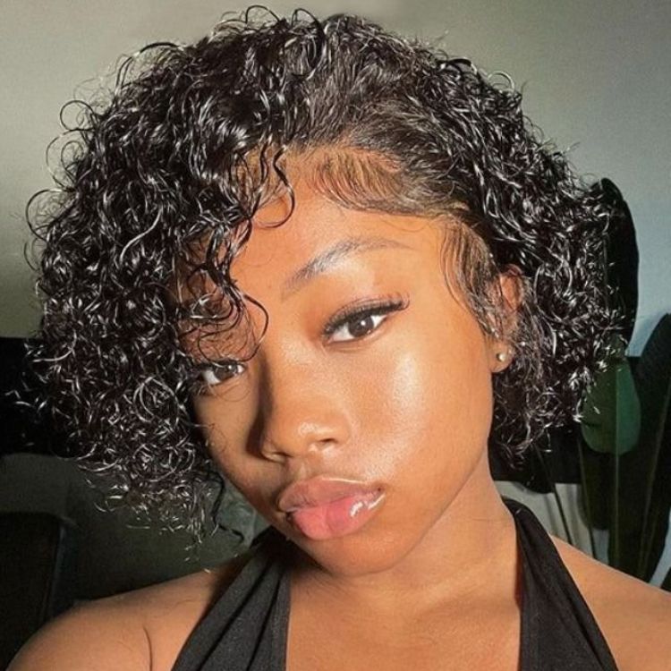 Weekly Special | Slicked-Back Short Cut Curly Glueless 13x4 Lace Front Wig 100% Human Hair - US Only