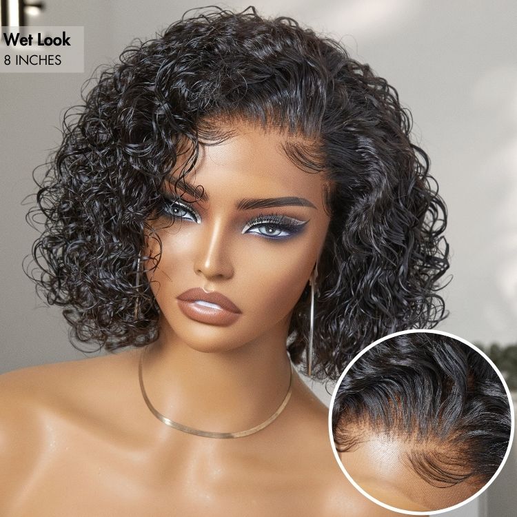 Weekly Special | Slicked-Back Short Cut Curly Glueless 13x4 Lace Front Wig 100% Human Hair - US Only