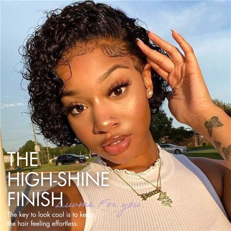 Weekly Special | Slicked-Back Short Cut Curly Glueless 13x4 Lace Front Wig 100% Human Hair - US Only