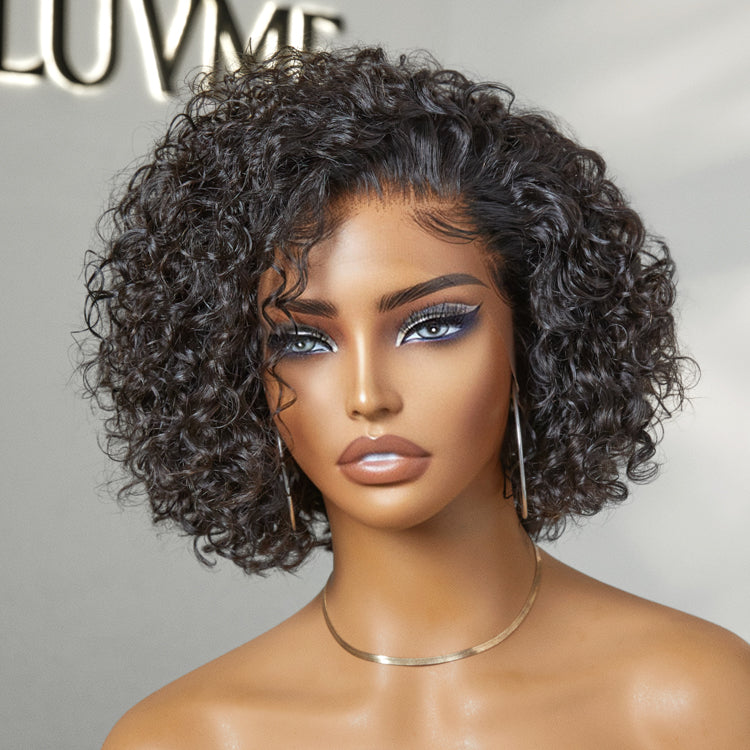 Weekly Special | Slicked-Back Short Cut Curly Glueless 13x4 Lace Front Wig 100% Human Hair - US Only