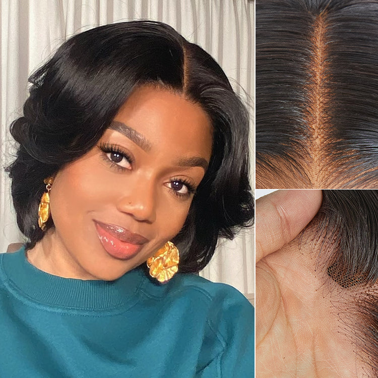 Exclusive Sale | 1 SEC INSTALL WIG | Elegant Boss Vibe Short Pixie Cut Natural Black / Ombre Brown Glueless Minimalist HD Lace Wig Pre Cut Lace