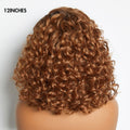New Customers Only | Ginger Ombre Bouncy Curly Glueless Minimalist HD Lace Short Wig 100% Human Hair