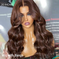 Chestnut Brown Loose Wave 5x5 Closure Lace Glueless Mid Part Long Wig 100% Human Hair - US Only