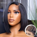 US ONLY | Non-Returnable | 10 Inches Super Natural Hairline Silky Glueless 5x5 Closure HD Lace Short Bob Wig Pre-Cut Lace