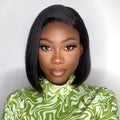 US ONLY | Non-Returnable | 10 Inches Super Natural Hairline Silky Glueless 5x5 Closure HD Lace Short Bob Wig Pre-Cut Lace