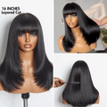 Exclusive Sale | Breathable Cap Yaki Straight Ultra Natural Minimalist Lace Long Wig with Bangs