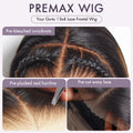 PreMax Wigs | Natural Looking Brown Highlight Silky Blunt Cut Bob Glueless 13x4 Frontal Pre-Cut Lace Wig
