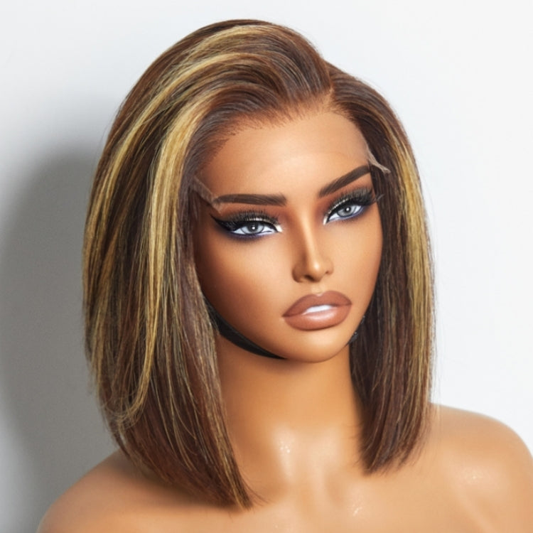 Final Restock |  PartingMax Glueless Wig Honey Blonde Highlight Silky Blunt Cut 7x6 Closure HD Lace Bob Wig - US Only