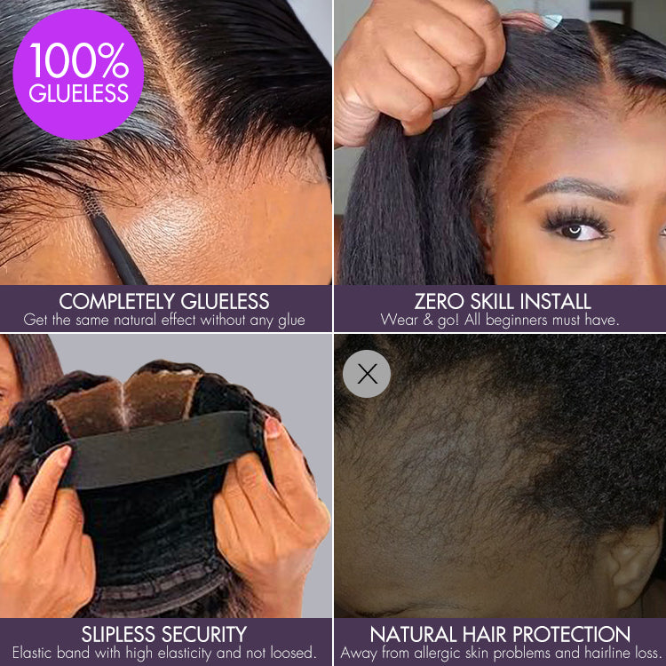 New Customers Only | Brown Highlight / Natural Black / Blonde Highlight Deep Curly Glueless 5x5 Closure Pre-Cut Lace Wig