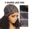 US ONLY | Non-Returnable | 16 Inches Curtain Bangs Jerry Curly Glueless Y-Shape HD Lace Wig